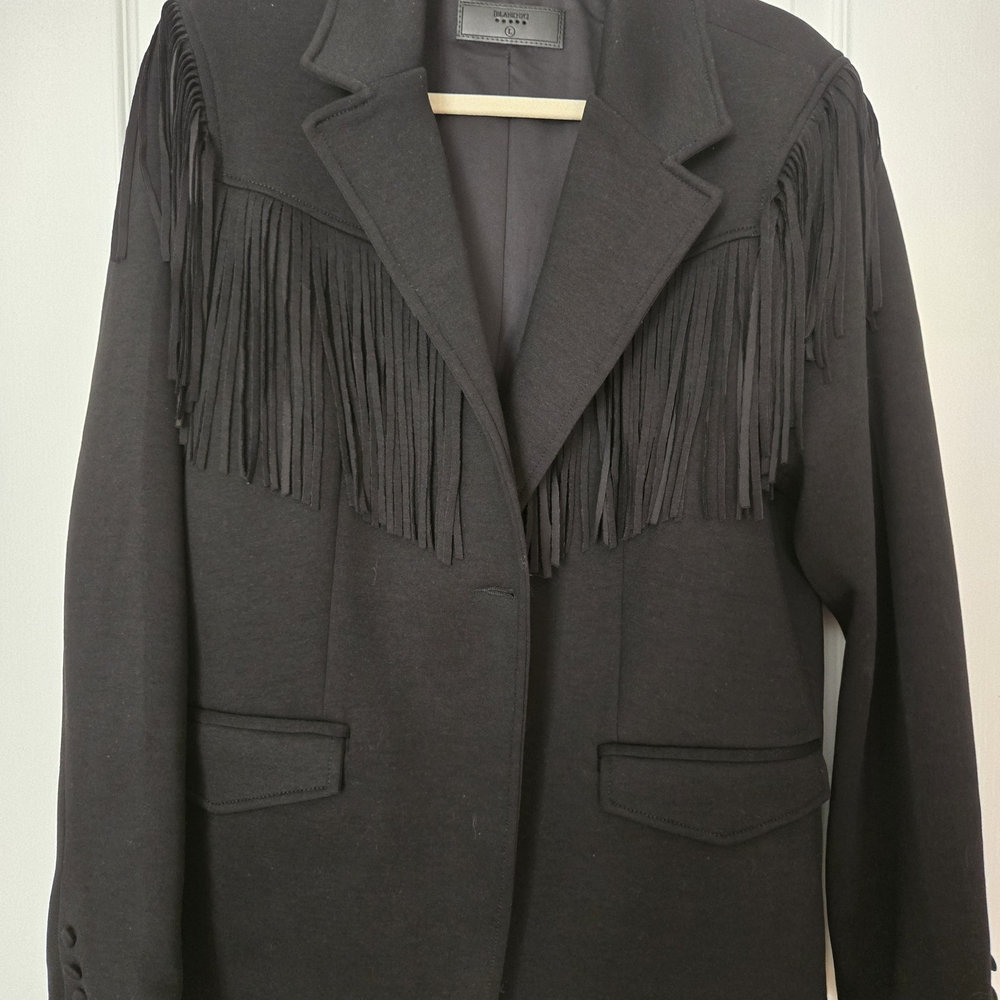 Black Fringed Blazer